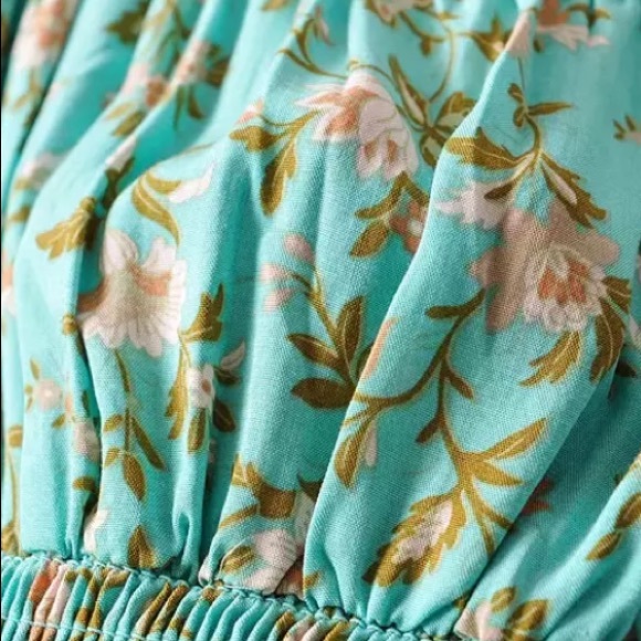 SOLD OUT Boho Floral Gypsy Crop Top & Wide Leg Pant Set - Picture 5 of 7